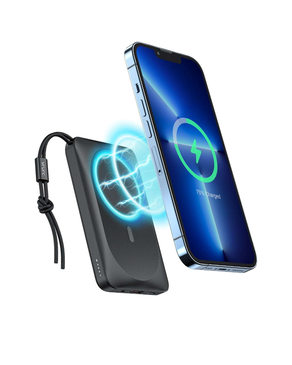 Veger W1151 MagOn Magnetic Wireless MagSafe Power Bank 10000mAh 15W με Θύρα USB-A και Θύρα USB-C Power Delivery / Quick Charge 3.0 Μαύρο
