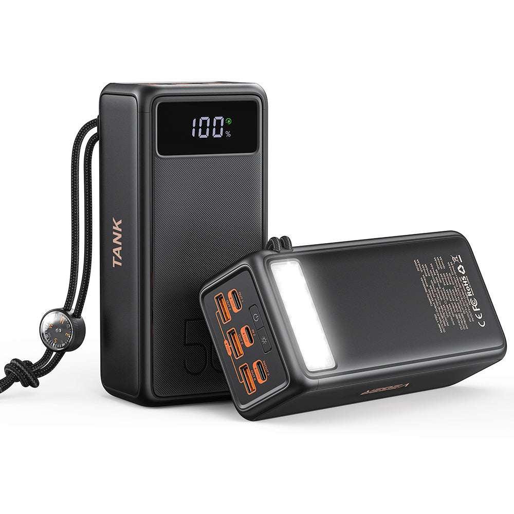 Veger W5001C Tank Boost Power Bank 56000mAh 100W with 3 USB-A Ports and 2 USB-C Ports Power Delivery Black