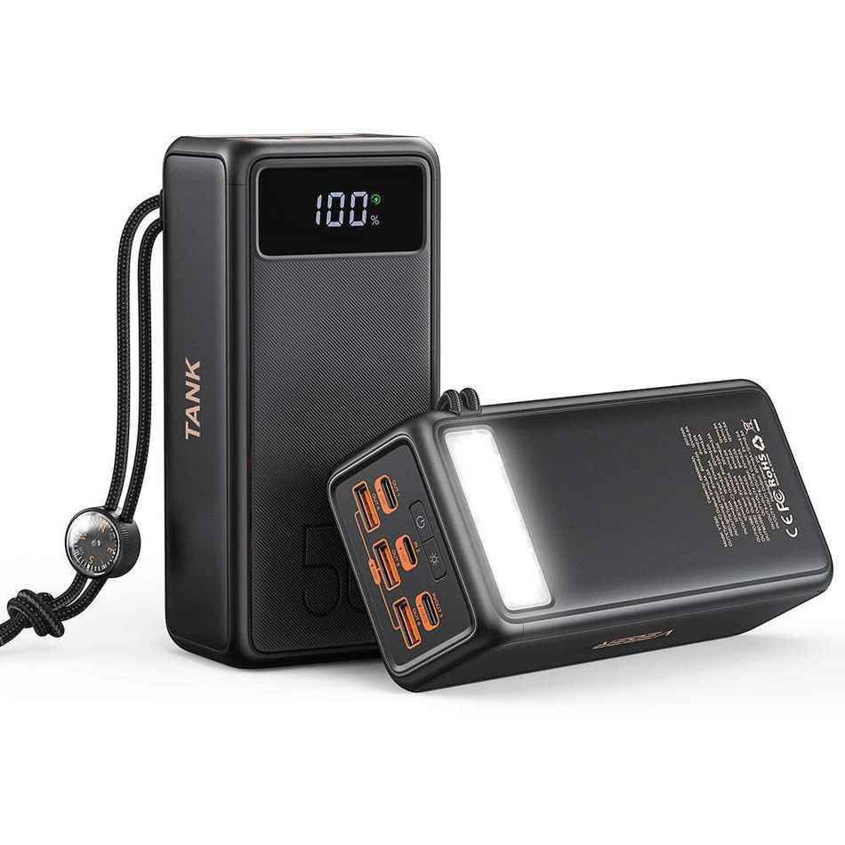 Veger W5001C Tank Boost Power Bank 56000mAh 100W with 3 USB-A Ports and 2 USB-C Ports Power Delivery Black