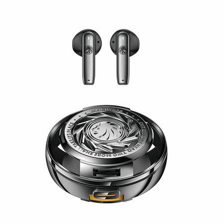 Recci REP-W56 Angle-Wing Necklace In-ear Bluetooth Handsfree Earphones with Charging Case Silver