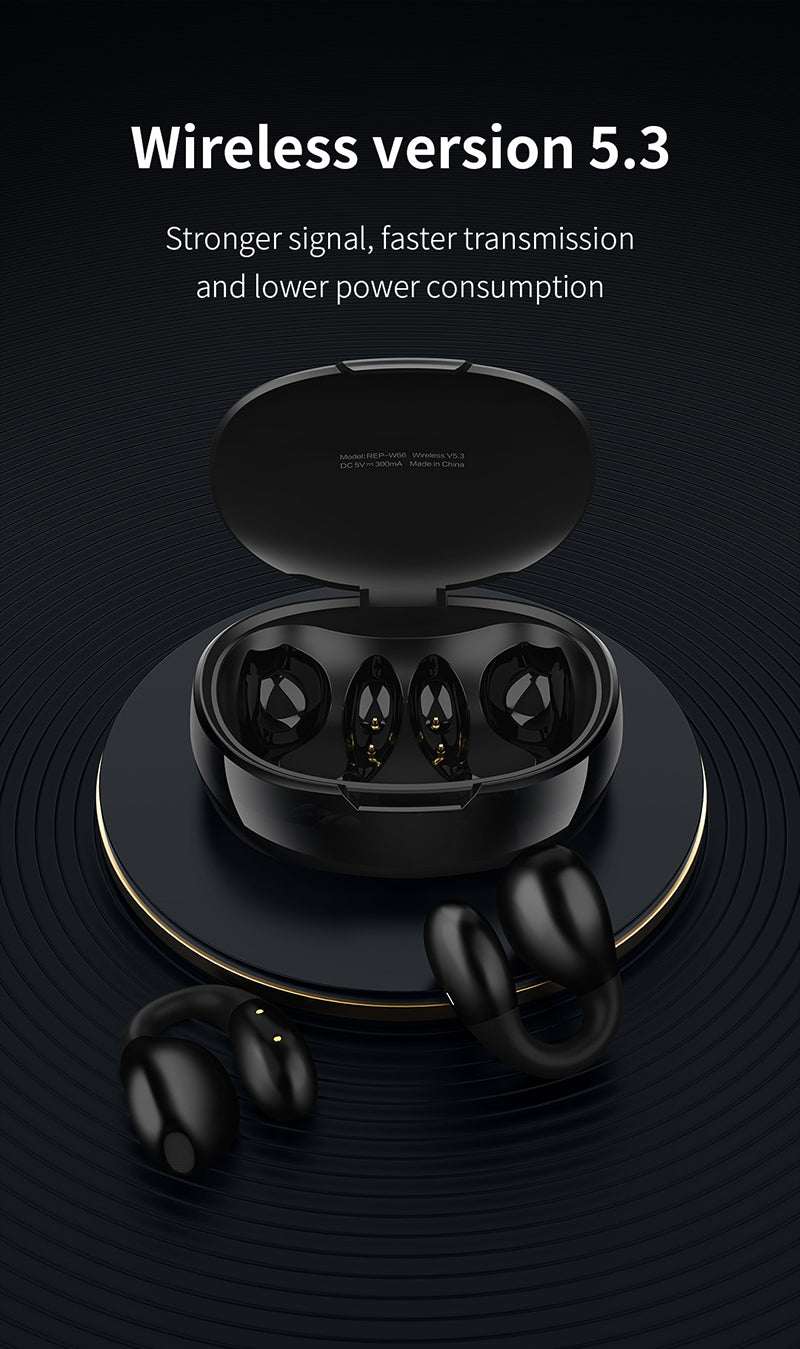 Recci REP-W66 Dynamic In-ear Bluetooth Handsfree Earphones with Charging Case Black