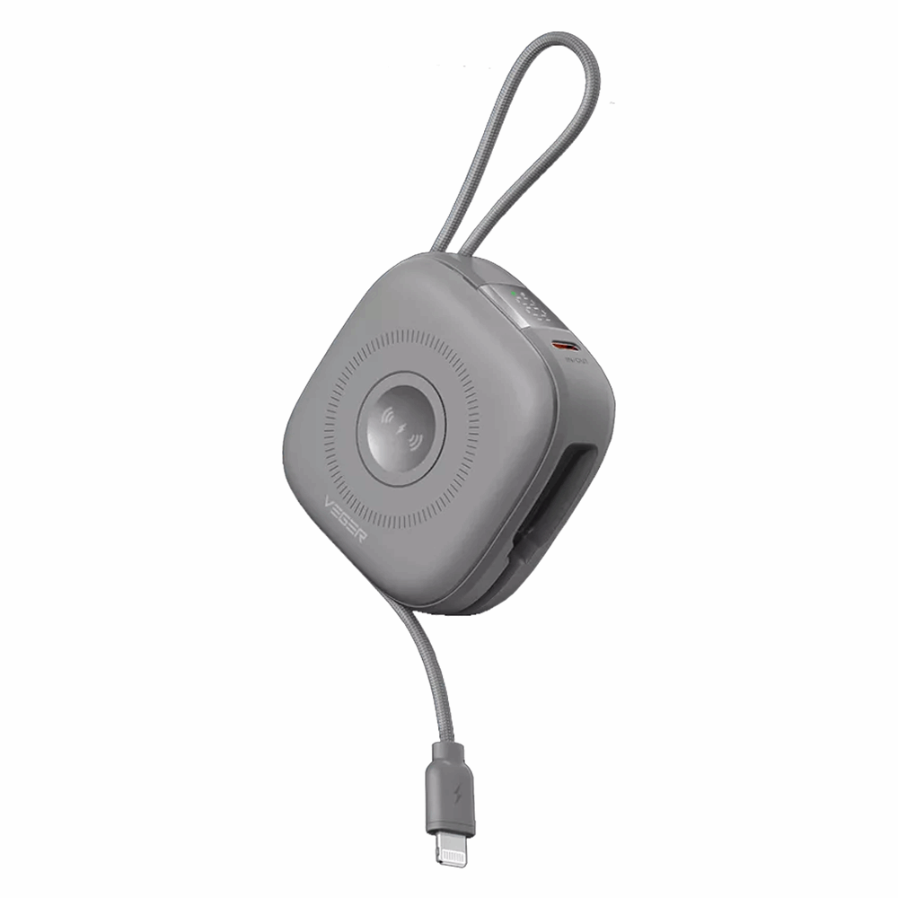 Veger W1185 - MagCore 3in1 - 10,000mAh PD20W Wireless Charging Powerbank for Apple iPhone, Watch & AirPods - Grey