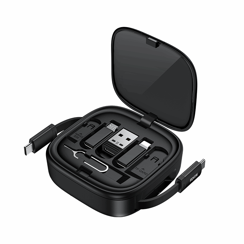 Recci RS36T Multifunction (5-in-1 ) PD65W Fast Charging DATA CABLE SET 5IN1 - Black