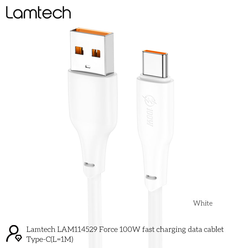 Lamtech High Power Cable Usb To Type C 1 M 100 W White
