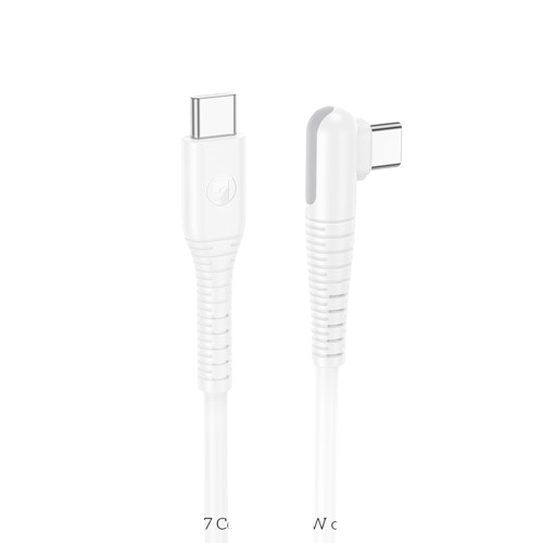 Lamtech Type C To Type C 60 W Angled Data & Charge Cable 1 M White