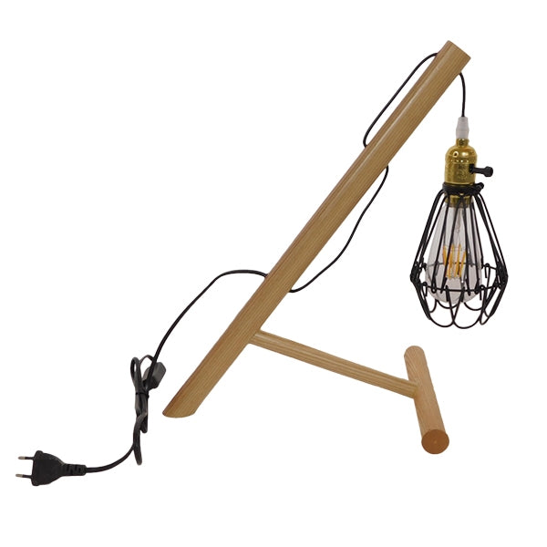 ELMA 10001335 Iluminare modernă de iluminare a mesei un singur lemn cu factură neagră φ10 X M34 X P22.5 X Y42CM