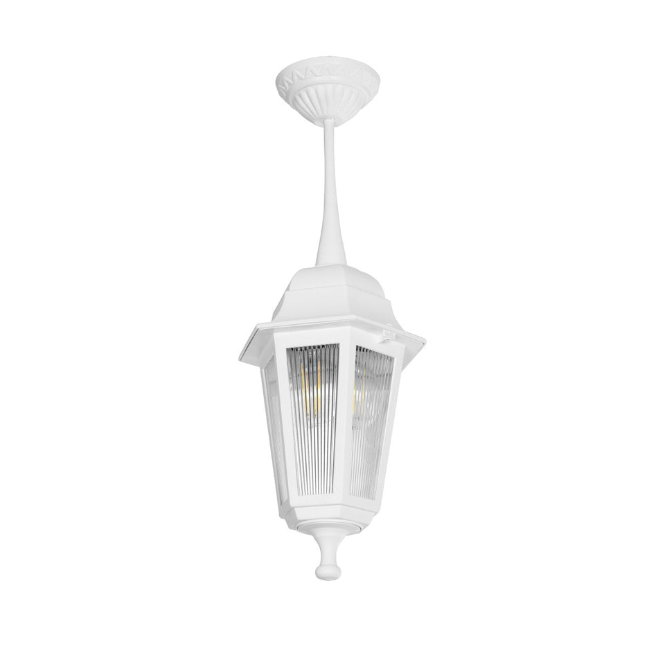 VITRO 203-0199 Vintage Deckenleuchte mit 1 x E27 Fassung AC 220-240V IP44 - Weiß - L17 x B17 x H28cm