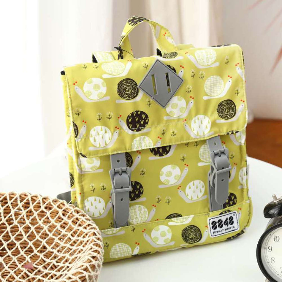 8848 Backpack For Children With Snails Print Yellow