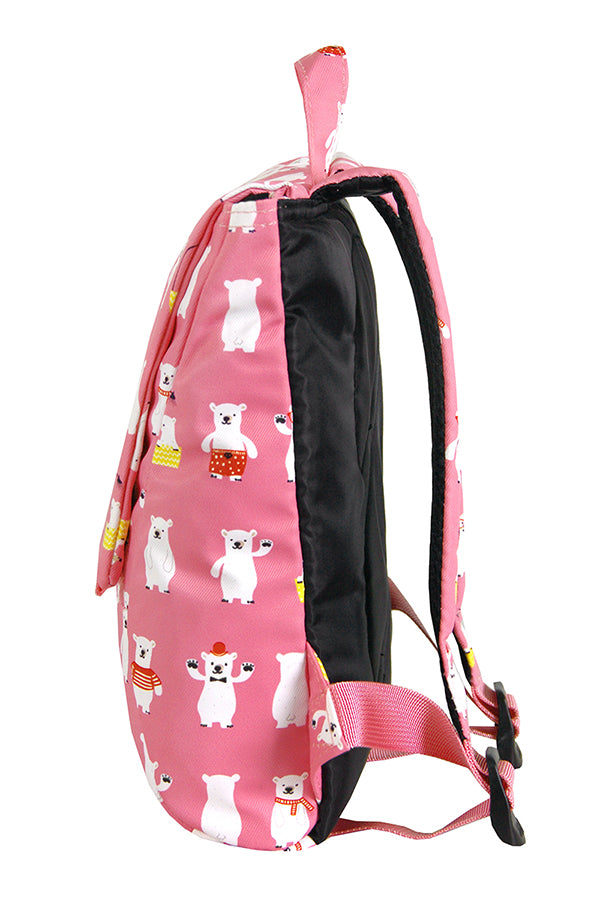 8848 Trapezoidal Backpack For Children With White Bears Print