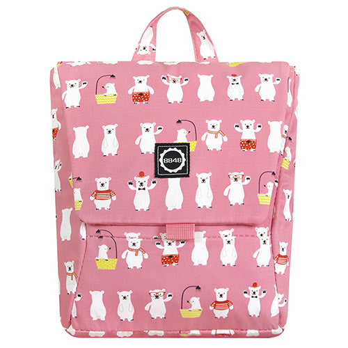 8848 Trapezoidal Backpack For Children With White Bears Print