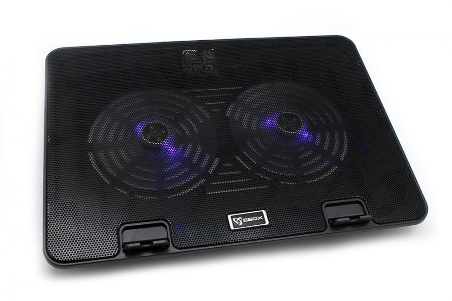 Sbox Usb Cooling Pad 15,6' 2x Blue Led Fan 140 Mm