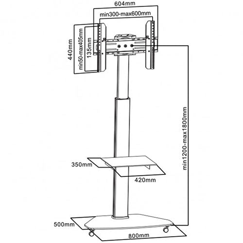 Sbox Trolley Mount 600x400 37' 70' 94 178 Cm 40kg