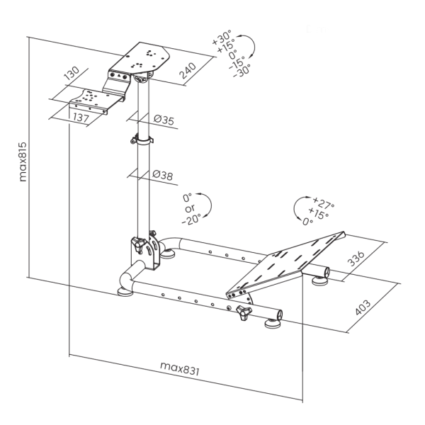 White Shark Steering Wheel Stand With Gear Shifter Rsc A05 Conqueror 2