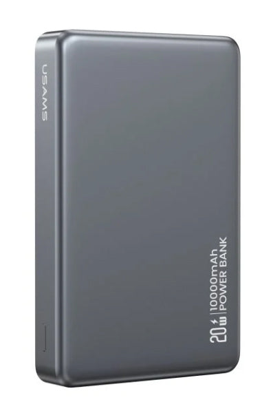 USAMS power bank CD242, magnetic wireless, USB-C έξοδος, 10000mAh, 20W, γκρι