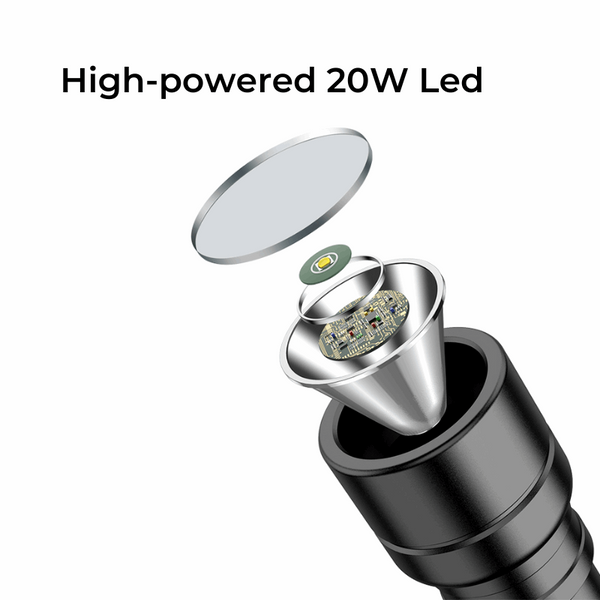 Ισχυρός Led Φακός Μεγάλης Δέσμης 350m L-Υ16 | 1760 Lumens 20W | Μεγάλη Χωρητικότητα 8000mAh| IP46