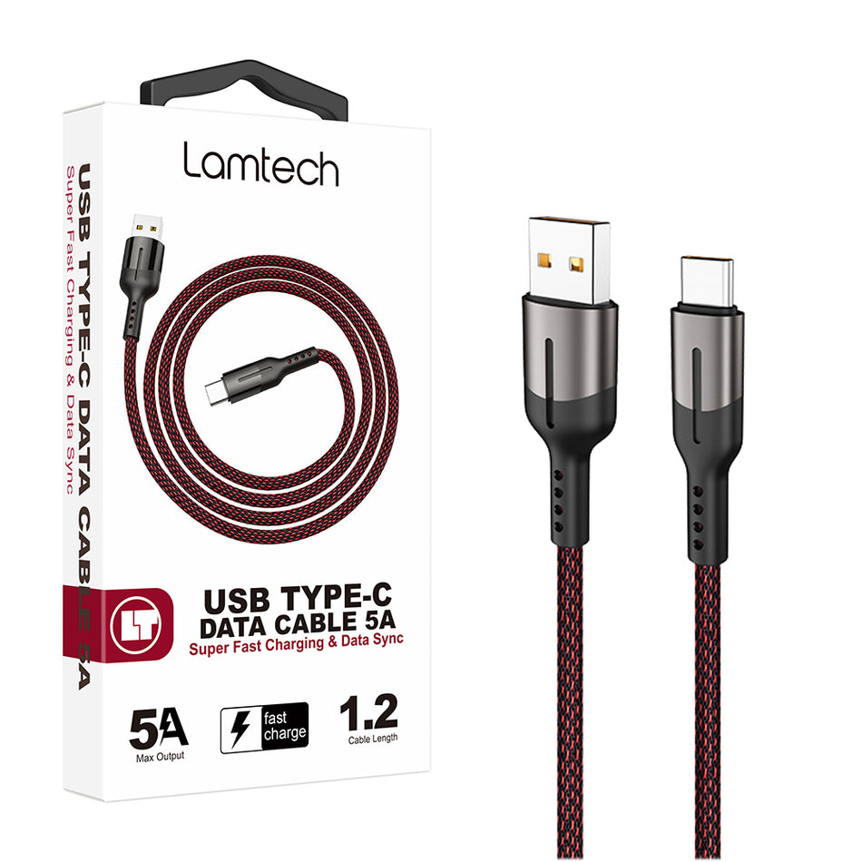 Lamtech Usb Type C Data Cable 5 A 1,2 M Black