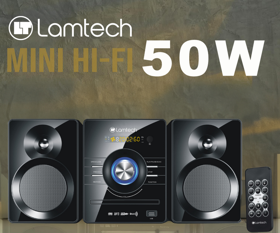 Lamtech Mini Hi Fi System 50 W Black