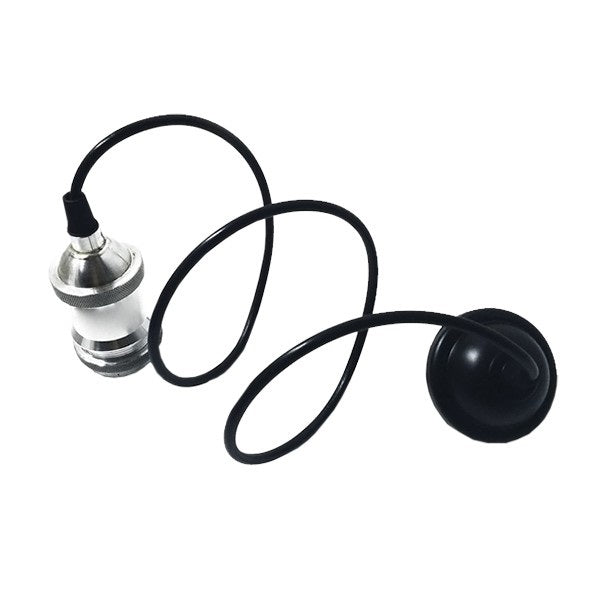 GLOBOSTAR® SUSPENS 115102 Vintage Κρεμαστό Φωτιστικό Οροφής με Ντουί 1 x E27 AC 220-240V IP20 - Ασημί & Μαύρο - Μ6.7 x Π6.7 x Y94.3cm