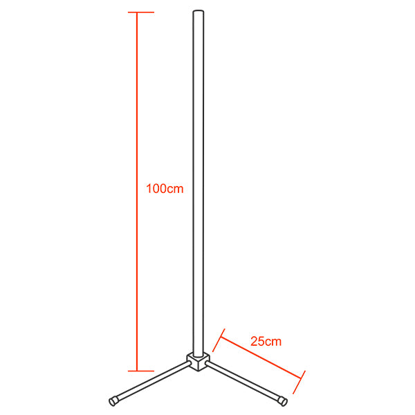 Μοντέρνο Minimal Επιδαπέδιο Μαύρο Φωτιστικό 100cm LED 16 Watt με Ασύρματο Χειριστήριο Αφής 2.4G RF & Dimmer CCT - Ψυχρό - Ημέρας - Θερμό GloboStar ALIEN Design GLOBO-100-10