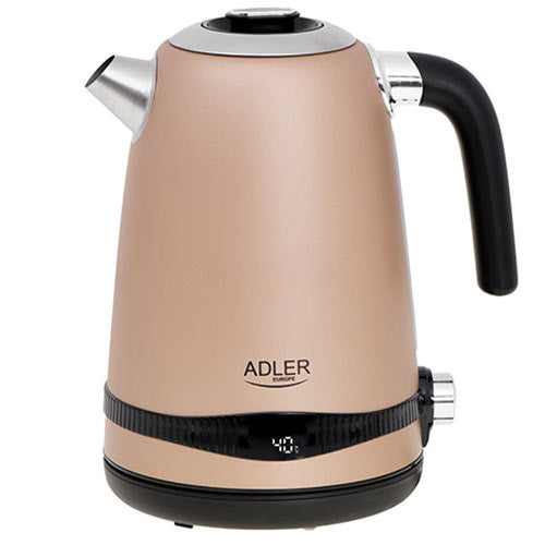 Adler 1,7 L Steel Electric Kettle With Lcd And Temperature Control Gold