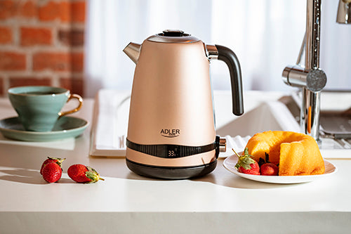 Adler 1,7 L Steel Electric Kettle With Lcd And Temperature Control Gold