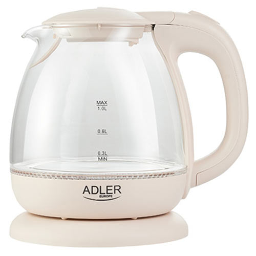 Adler Electric Glass Kettle 1 L Cream