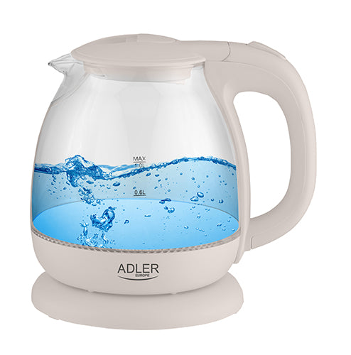 Adler Electric Glass Kettle 1 L Cream
