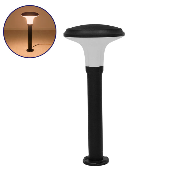 GLOBOSTAR® WHISPER 12145 Φωτιστικό Κολωνάκι Κήπου με Ντουί 1 x E27 120° AC 220-240V Αδιάβροχο IP65 - Γκρι Ανθρακί - Μ27 x Π27 x Υ61cm