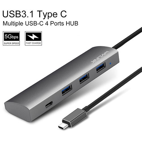 Wavlink Superspeed Usb 3.0 Type C 4 Port Aluminum Hub
