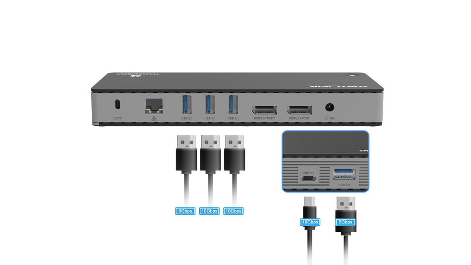 Wavlink Thunderbolt 3 Docking Station With Charge Pd 60 W With Dp To Hdmi 4 K 60 Hz Adapter