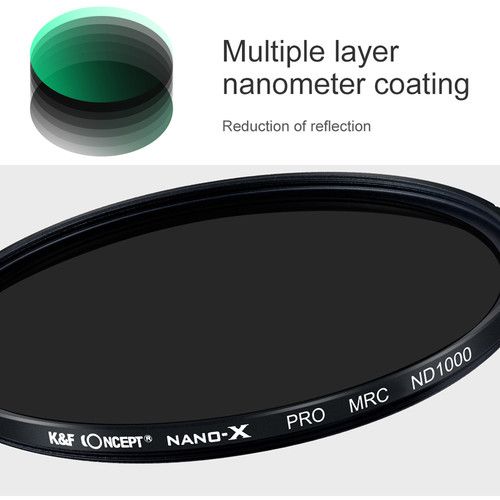 K&F Concept 40.5mm Nano-X HD Green Multi-Coated Waterproof ND1000 Slim Filter