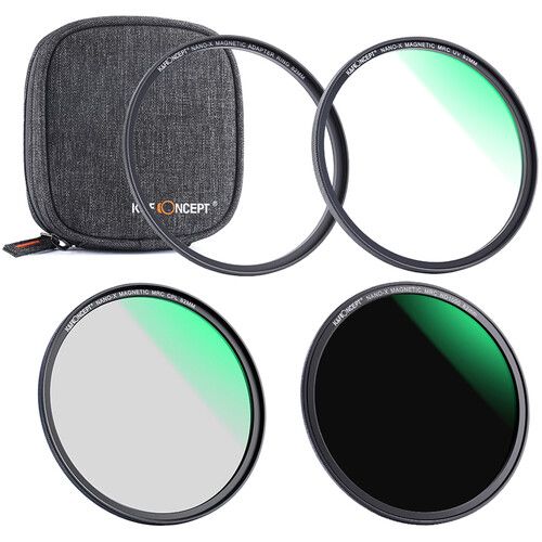 K&F Concept 49mm Magnetic UV, Circular Polarizer & ND1000 Waterproof,Scratch-Resistant,Anti-reflection Filter Kit With Case