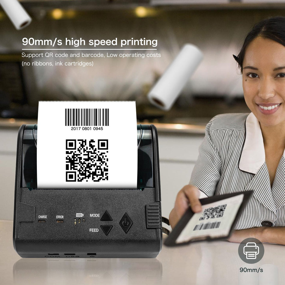 Netum Wireless Bluetooth Thermal Receipt Printer Portable 80mm Bill Printer