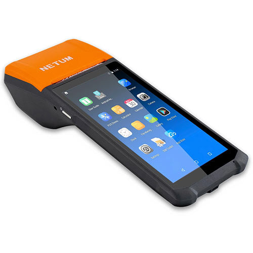 Netum All In One Bt/Wifi 2 Gb+16 G Android Pos Terminal Receipt Printer Orange