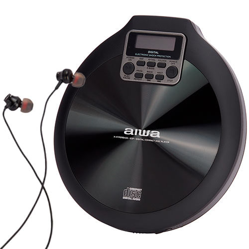 Aiwa Portable Cd Player With Earphones Black