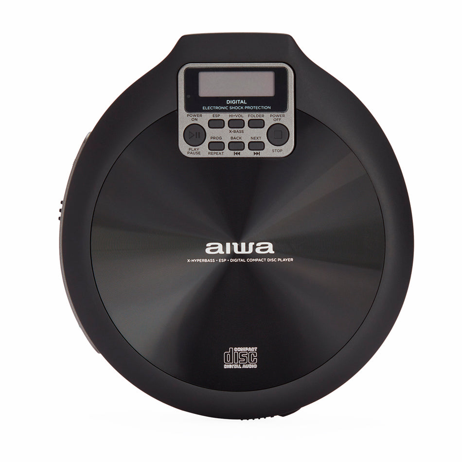 Aiwa Portable Cd Player With Earphones Black