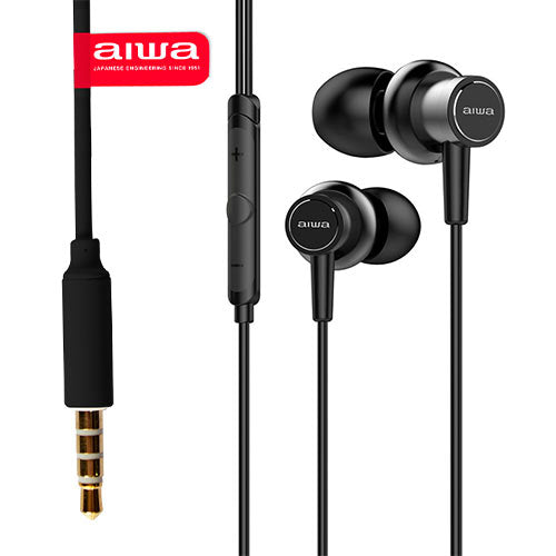 Aiwa Hi Res 3,5 Mm In Earphone Black Diamond