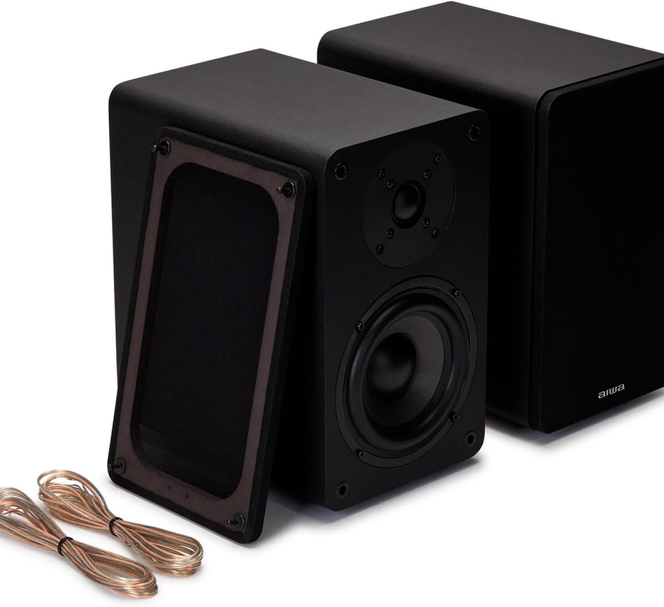Aiwa Passive Hifi Bookshelf Speakers Black