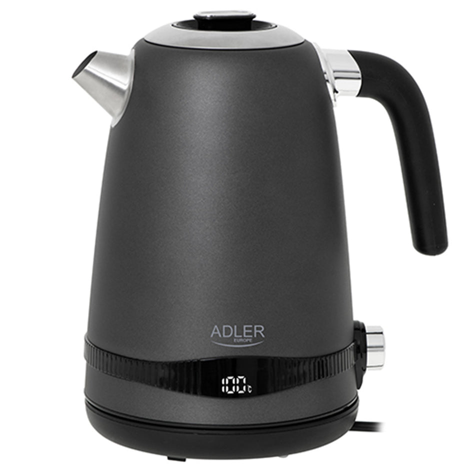Adler 1,7 L Steel Electric Kettle With Lcd And Temperature Control Grey