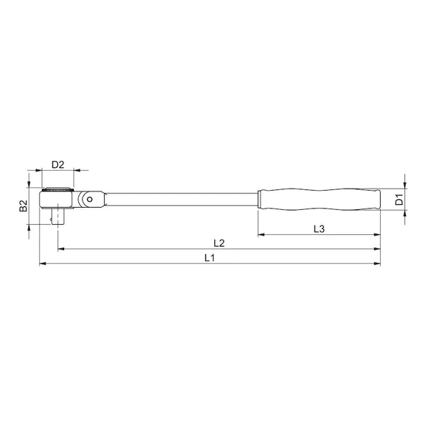 Σπαστή Καστάνια Καρέ 1/2" 26.4cm Μήκος