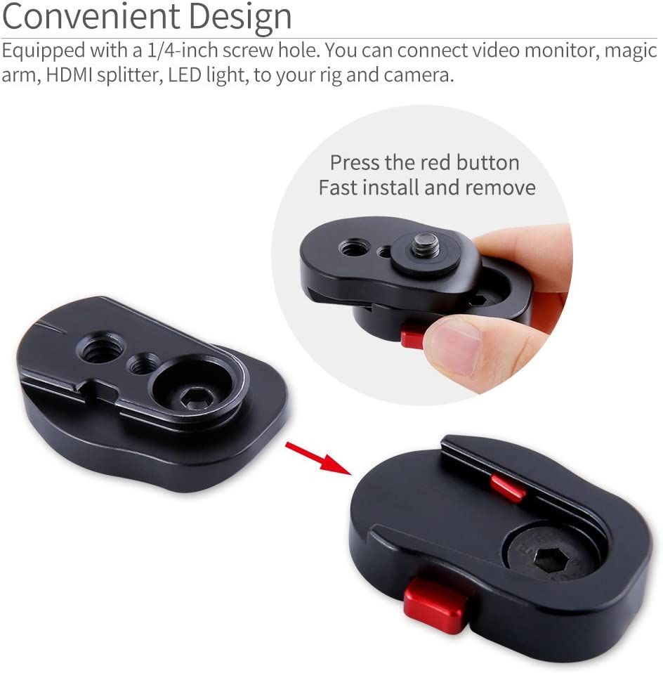 Feelworld QR14 Quick Release Plate for 3.5'' to 7'' Monitor with 1/4 Inch Screw