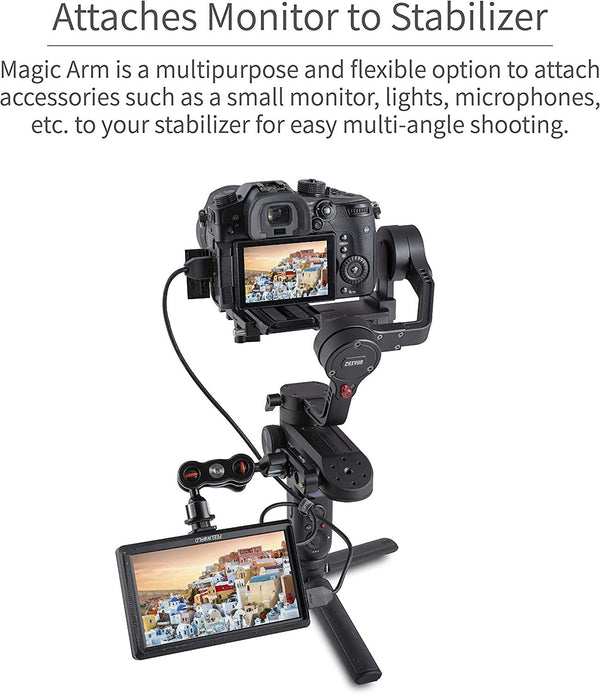 Feelworld Articulating Magic Arm with Double Ballheads 1/4" Screw Monitor Mount