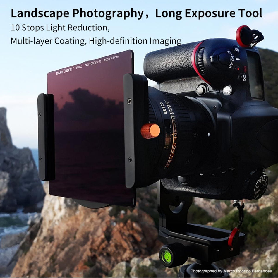 K&F Concept 100x100mm Square Filter Kit ND1000 Square Filter + Metal Filter Holder+8pcs Adapter Rings for DSLR(SKU.1813)