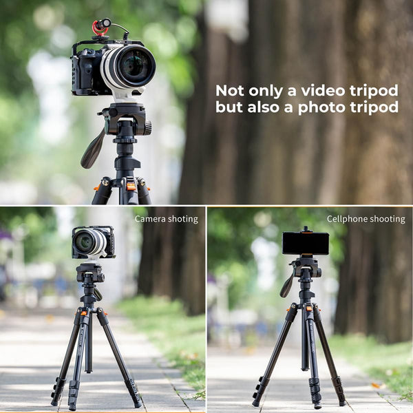 K&F Concept K234A0 Lightweight Aluminum Tripod with Video Head (KF09.115)