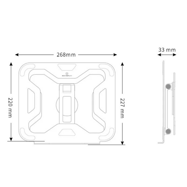 Εργονομική Βάση Στήριξης Laptop έως 17" L43, Περιστρεφόμενη Βάση 360°, Ρυθμιζόμενη Βάση Αλουμινίου για Laptop & Tablet