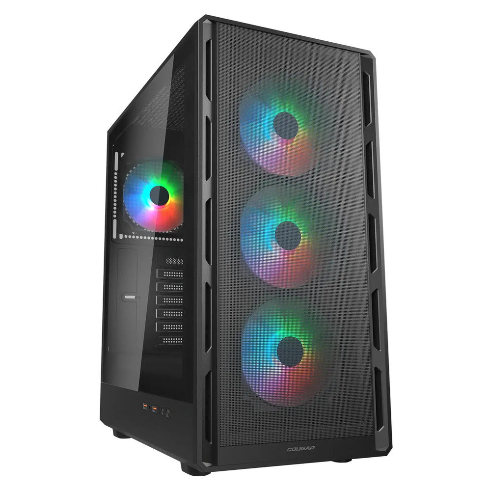 CC-COUGAR Case AIRFACE PURE RGB Tempered Glass Middle ATX Black (4x120mm RGB fans preinstalled)