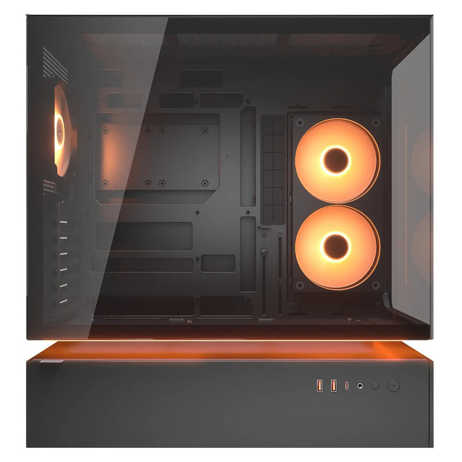 CC-COUGAR Gehäuse CFV235 Tempered Glass Middle ATX Schwarz (1x240mm, 1x 120mm ARGB-Lüfter vorinstalliert)