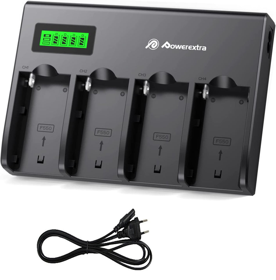 Powerextra PA-SN970 Φορτιστής 4 θέσεων για Μπαταρίες Sony NP-F550, NP-F750, NP-F970