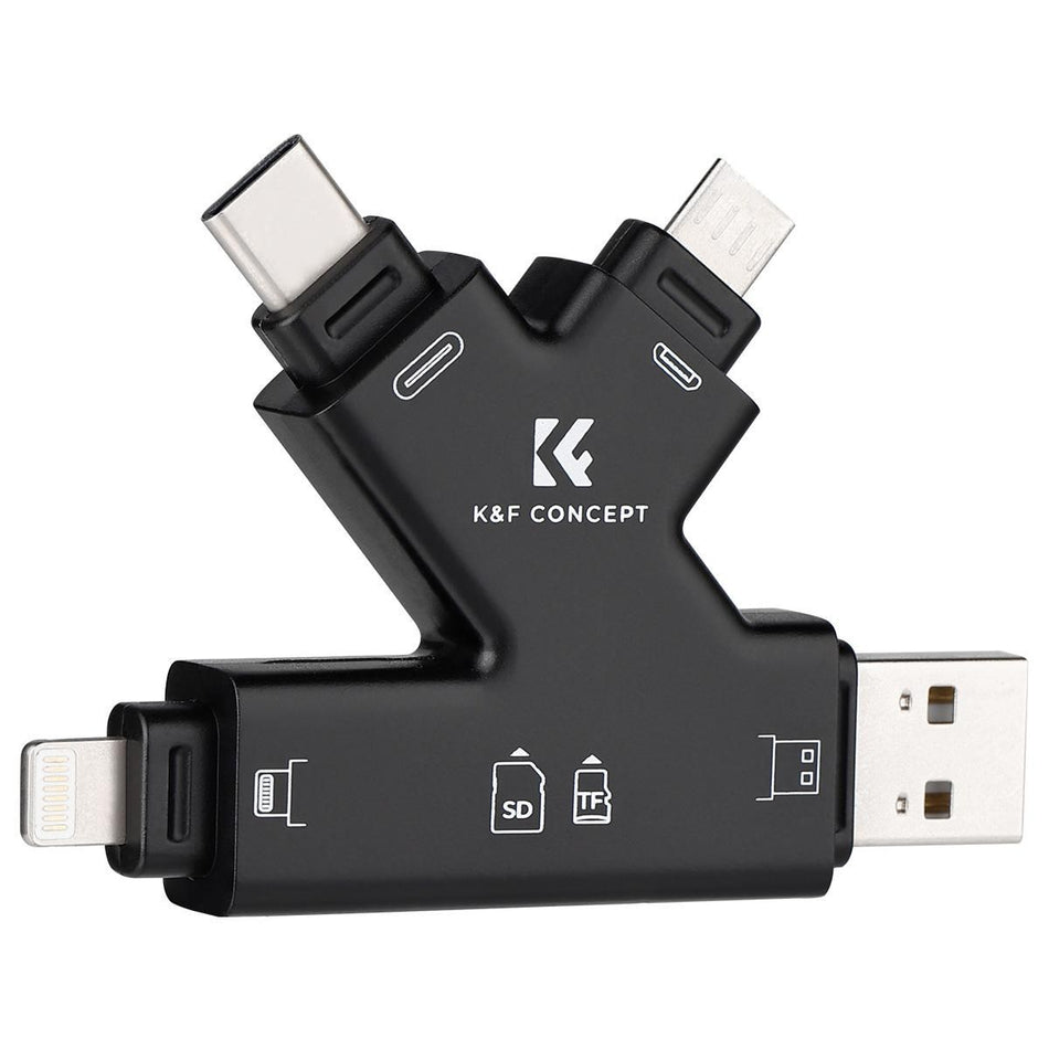 K&amp;F Concept 4-in-1 SD- und MicroSD-Kartenleser, für iPhone/iPad/Android/Mac/Computer/Kamera (KF42.0006)