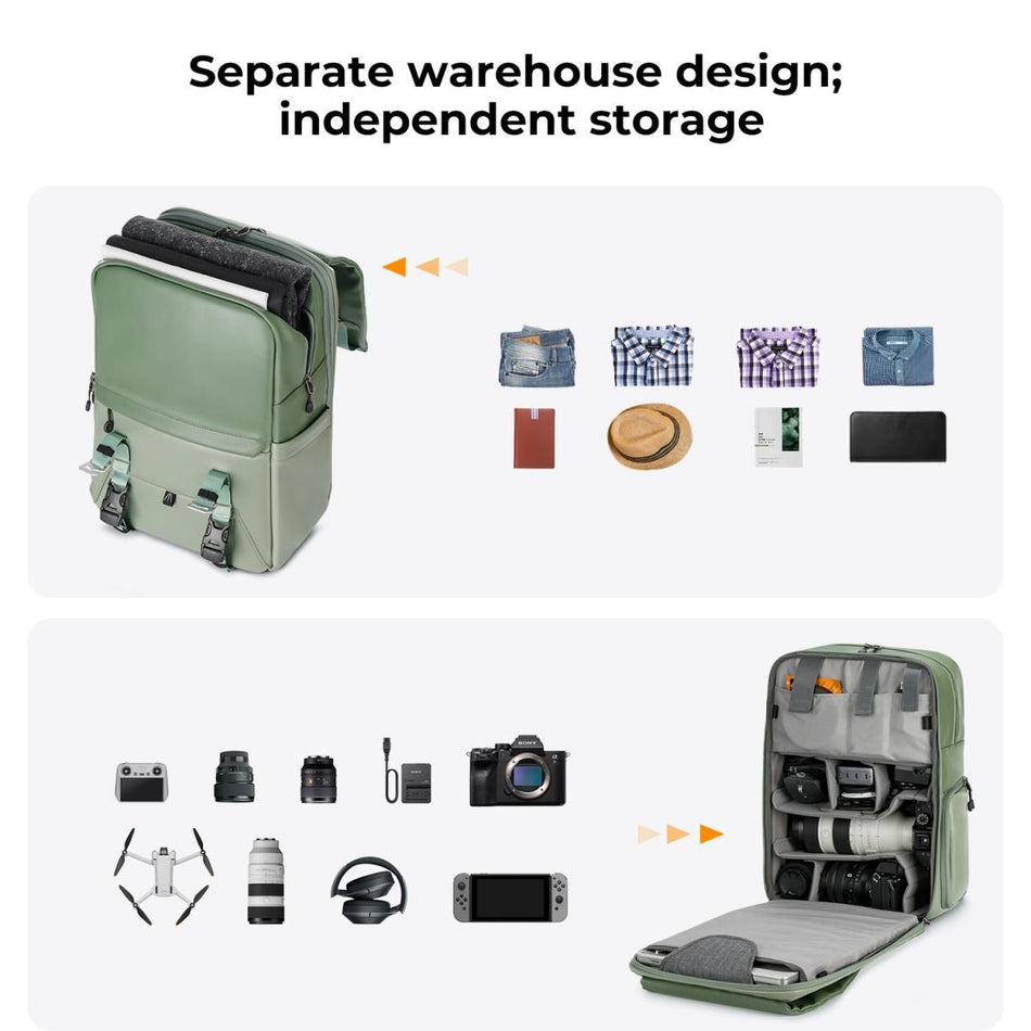 K&F Concept KF13.087AV9 Beta Photography Backpack (Light Green)